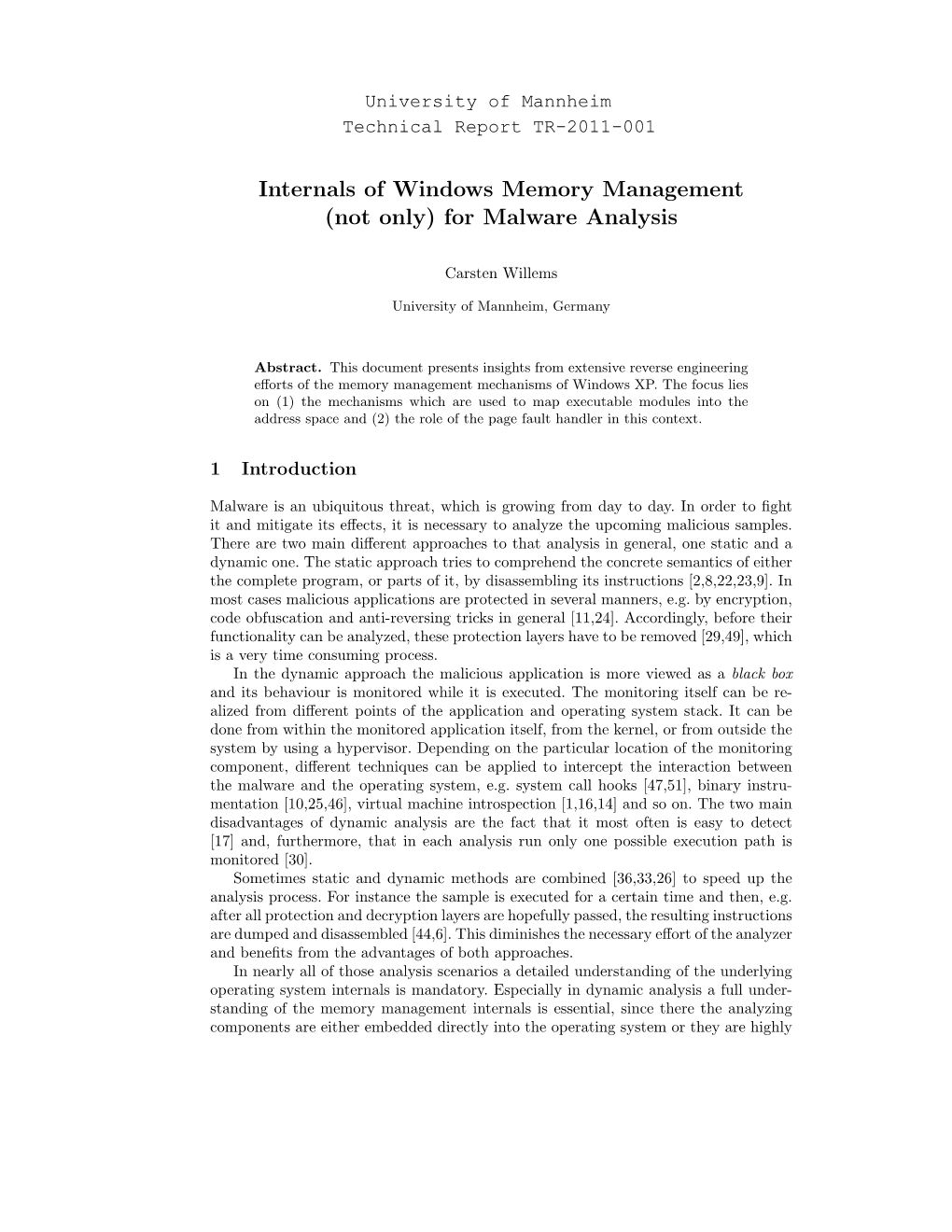 Internals of Windows Memory Management (Not Only) for Malware Analysis