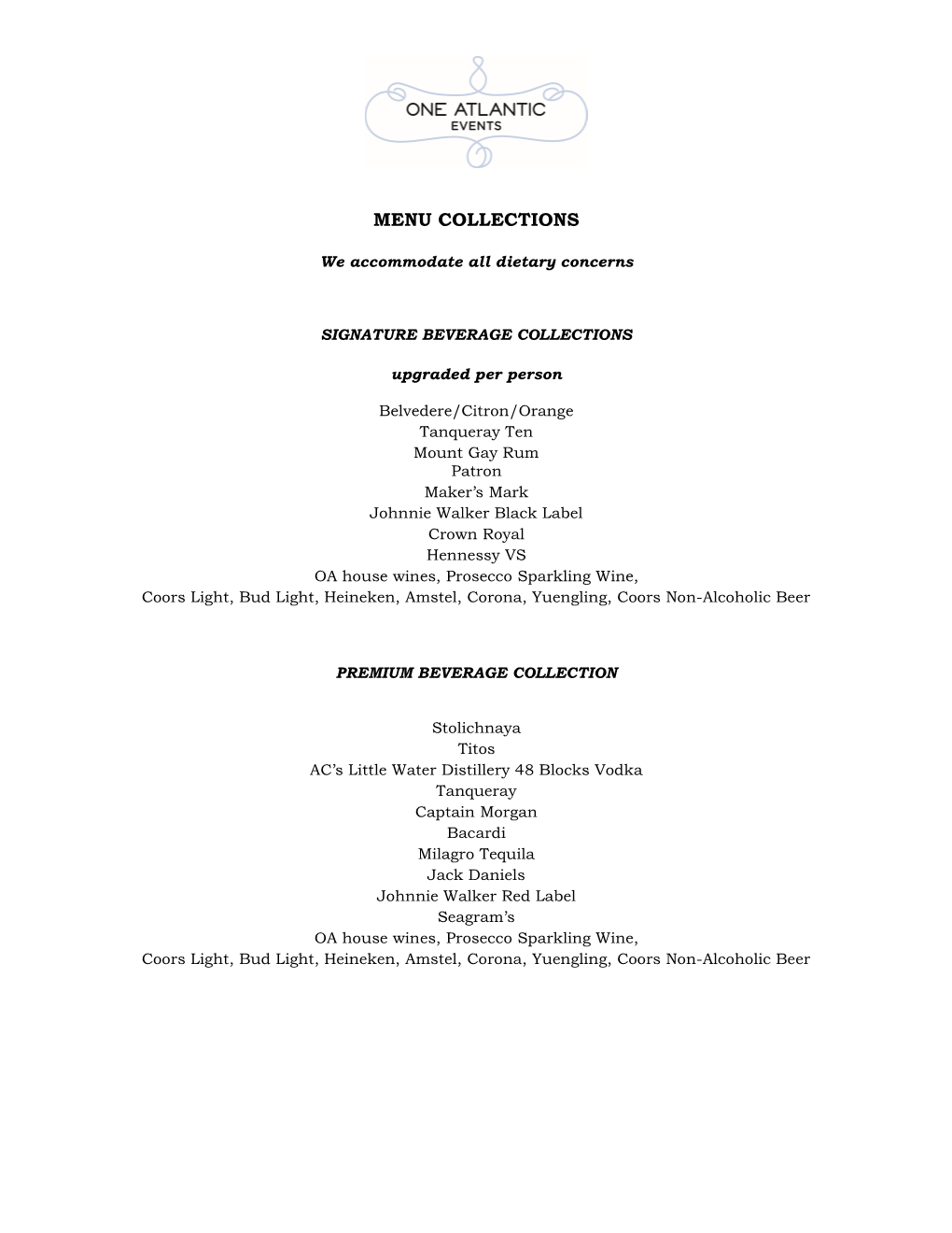 Menu Collections