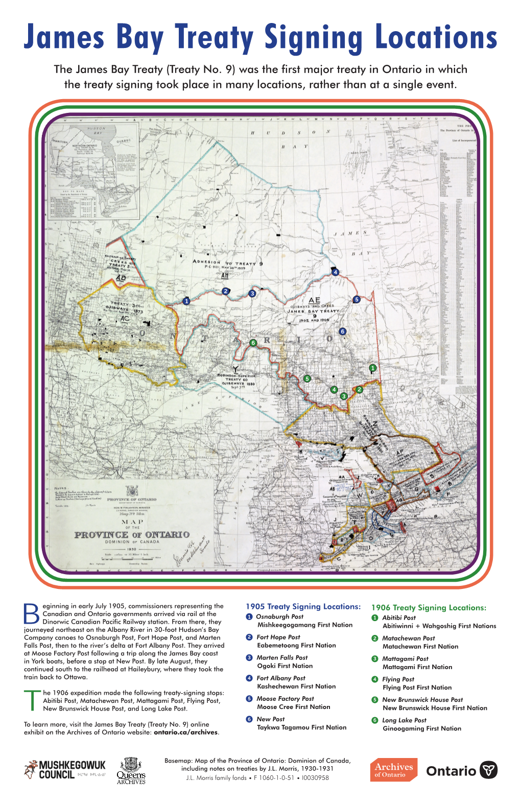 James Bay Treaty Signing Locations the James Bay Treaty (Treaty No