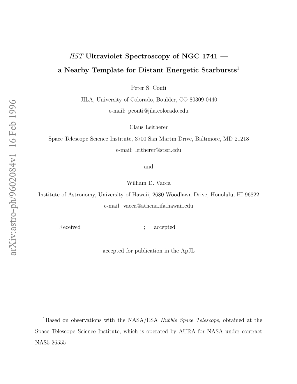 HST Ultraviolet Spectroscopy of NGC 1741-A Nearby Template for Distant