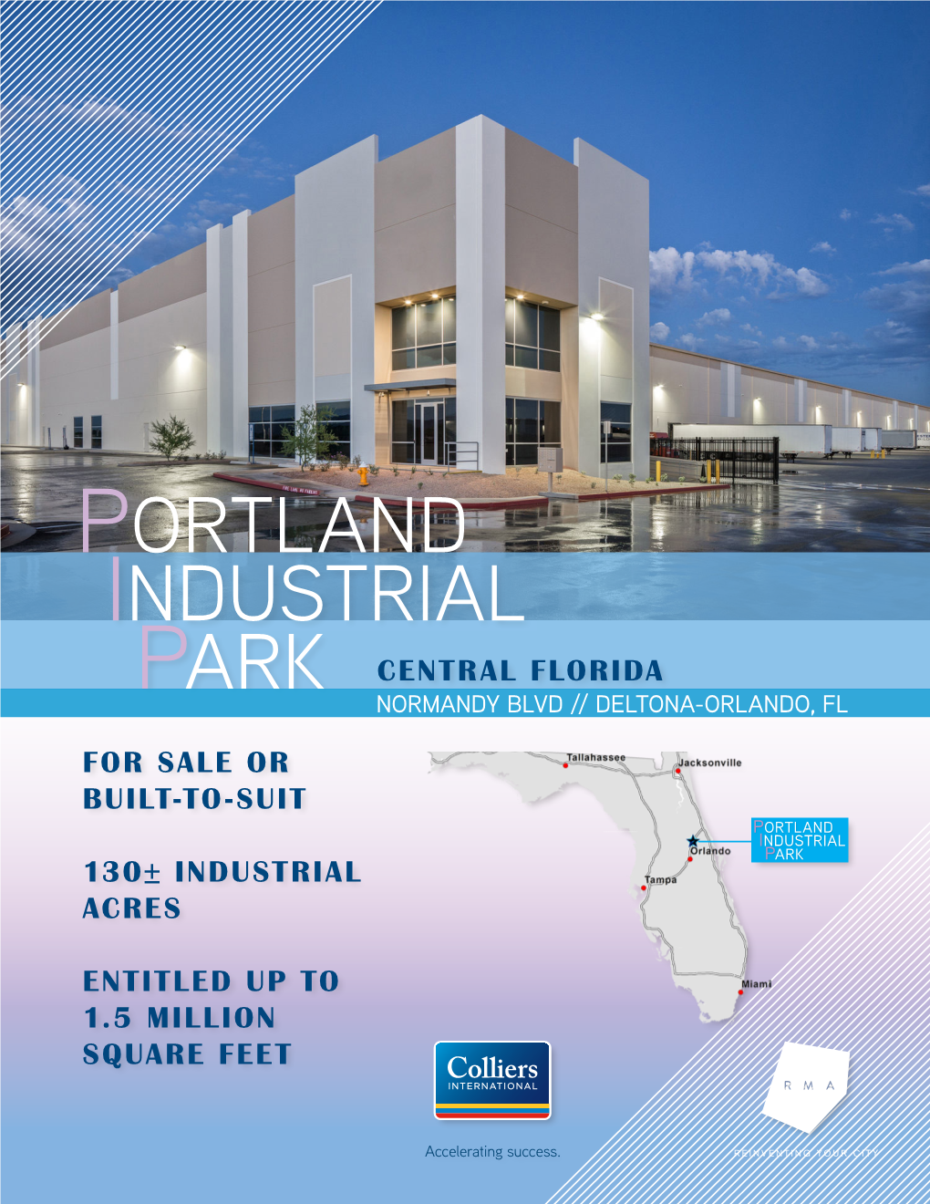 Portland Industrial Park Central Florida Normandy Blvd // Deltona-Orlando, Fl for Sale Or Built-To-Suit Portland Industrial Park 130± Industrial Acres