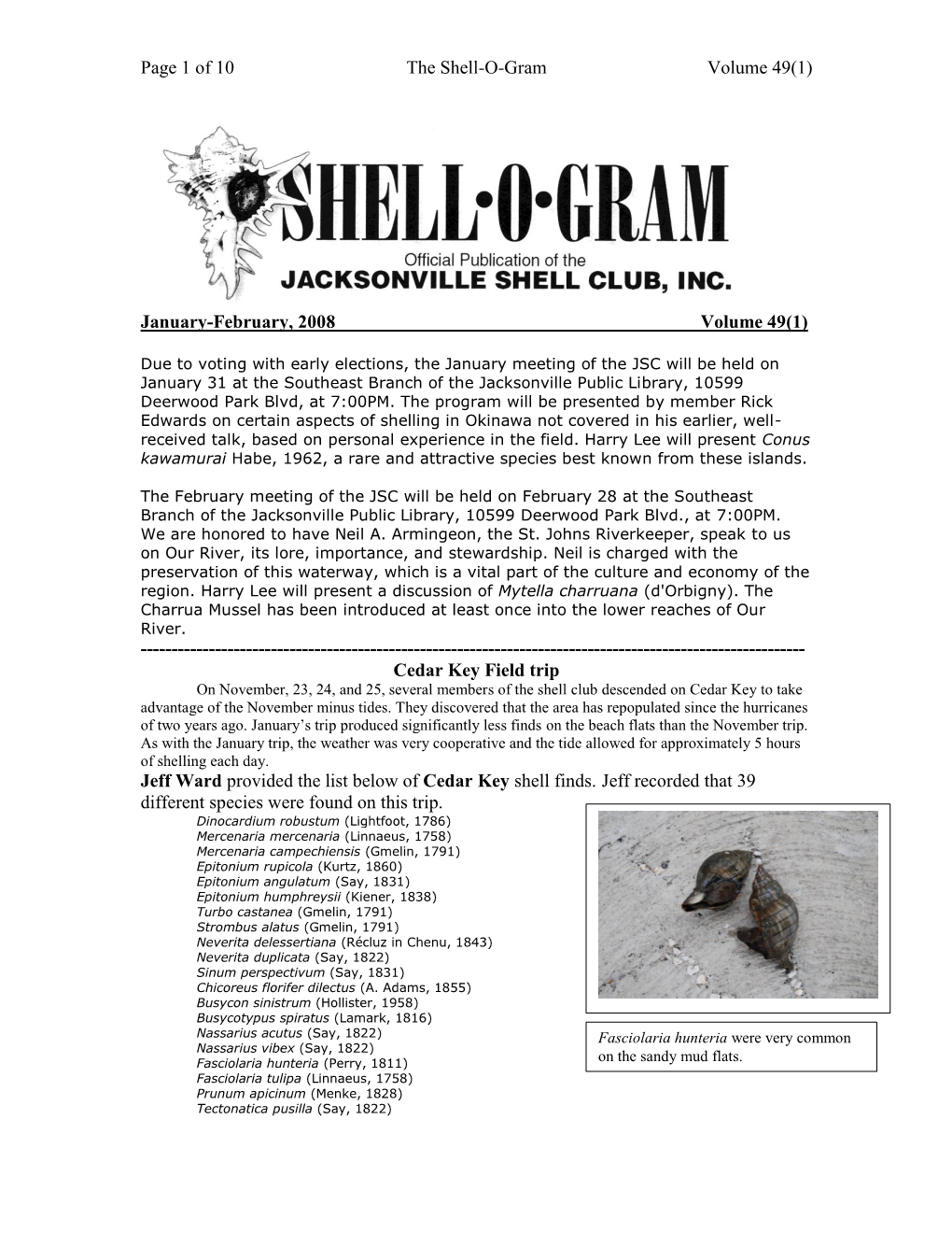 Of 10 the Shell-O-Gram Volume 49(1)