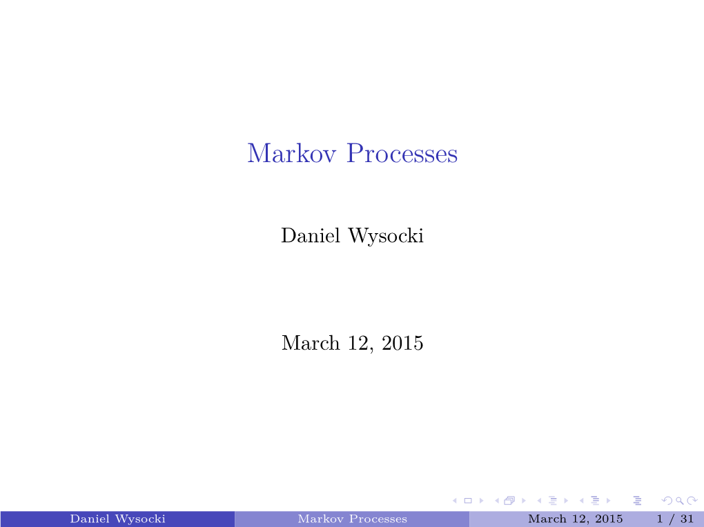 Markov Processes