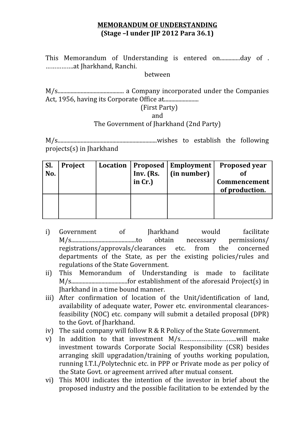 Memorandum of Understanding s22