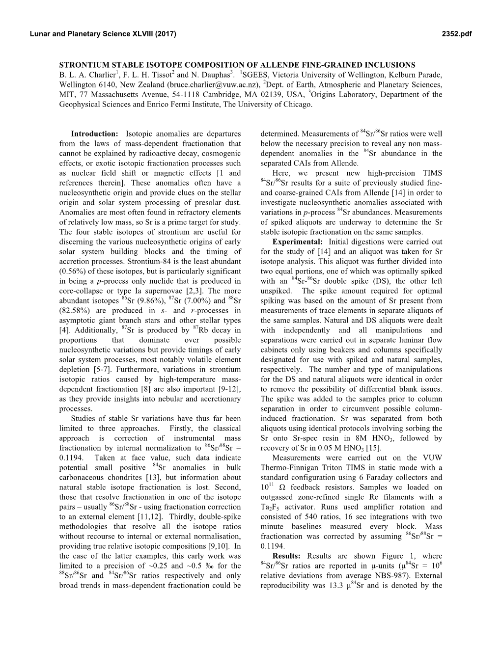 Strontium Stable Isotope Composition of Allende Fine-Grained Inclusions B