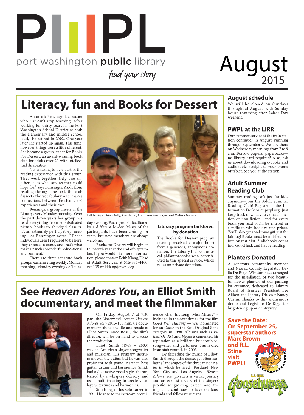 August 2015 Newsletter