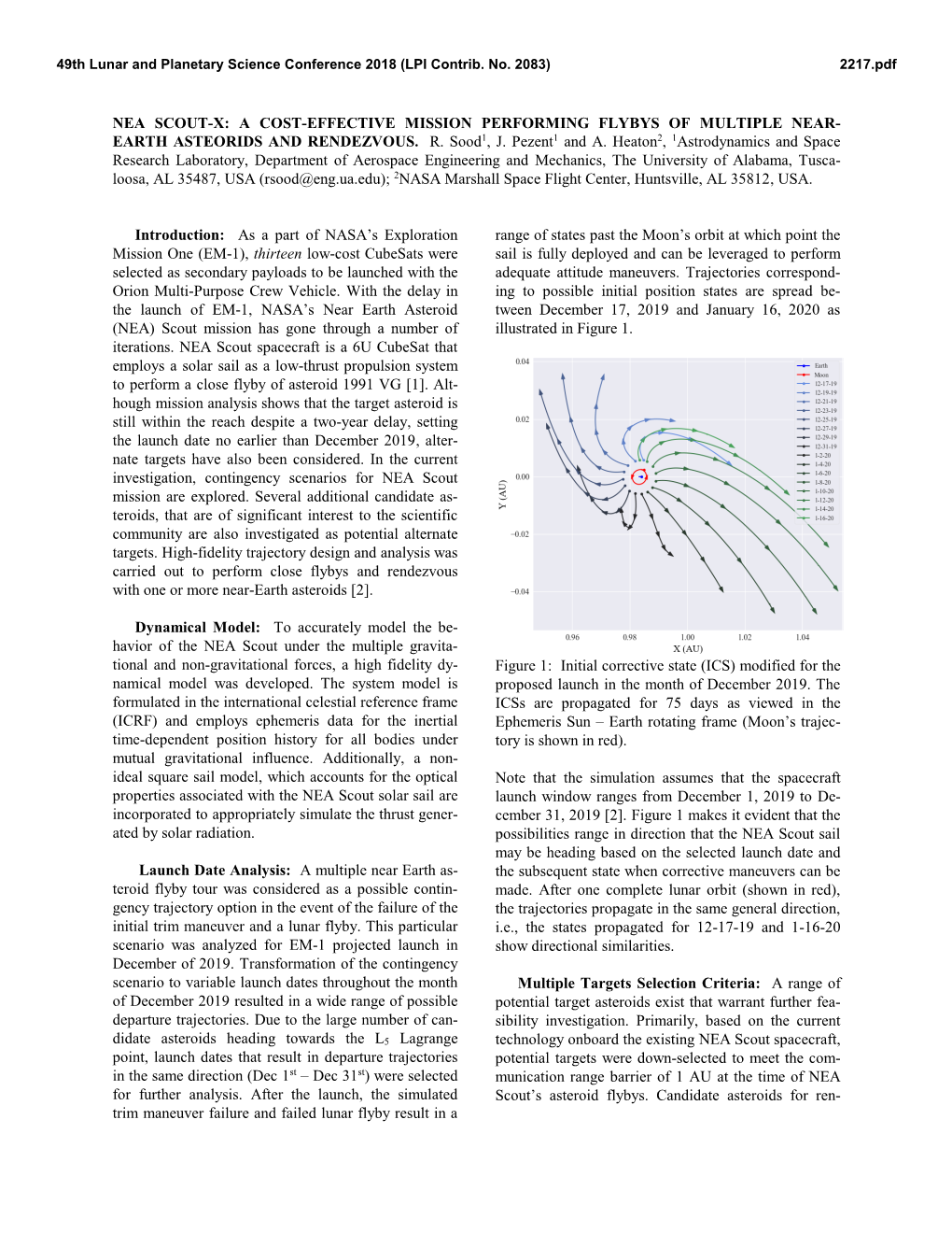 Nea Scout-X: a Cost-Effective Mission Performing Flybys of Multiple Near- Earth Asteorids and Rendezvous