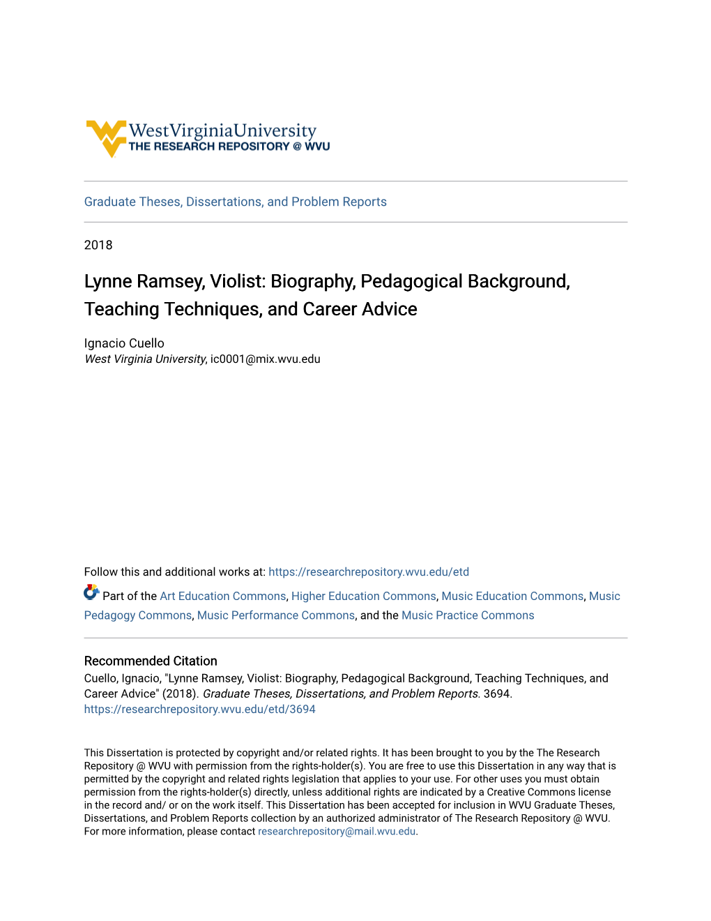 Lynne Ramsey, Violist: Biography, Pedagogical Background, Teaching Techniques, and Career Advice