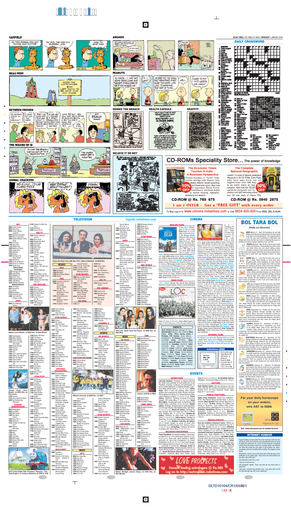 Page 1 CMYK DAILY CROSSWORD DD I 0800 Subah Savere 0830