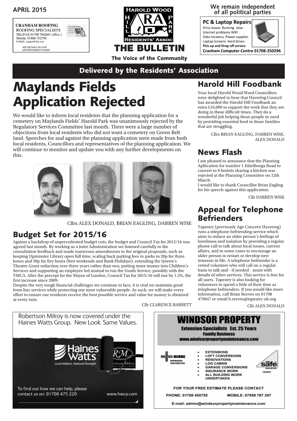 Maylands Fields Application Rejected