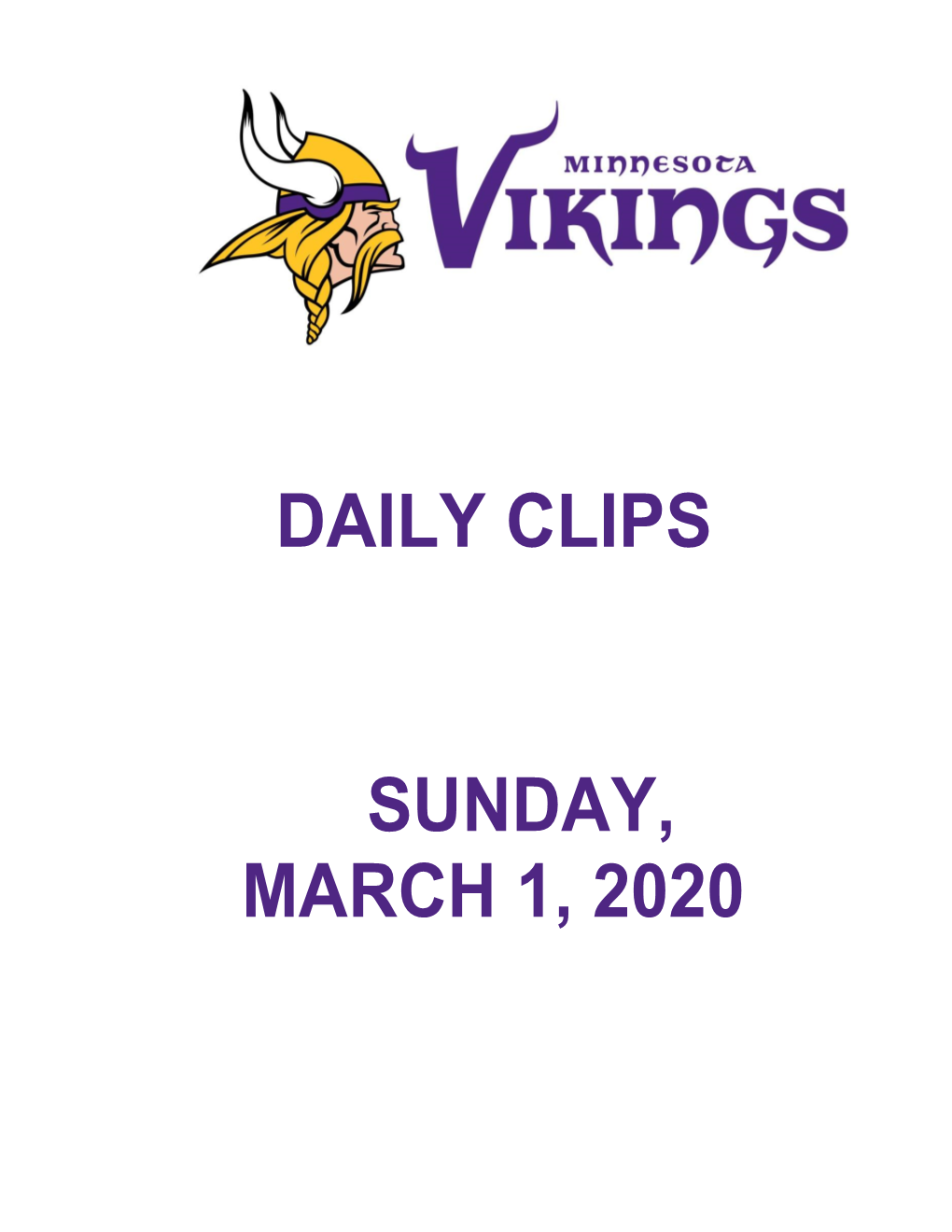 Daily Clips Sunday, March 1, 2020