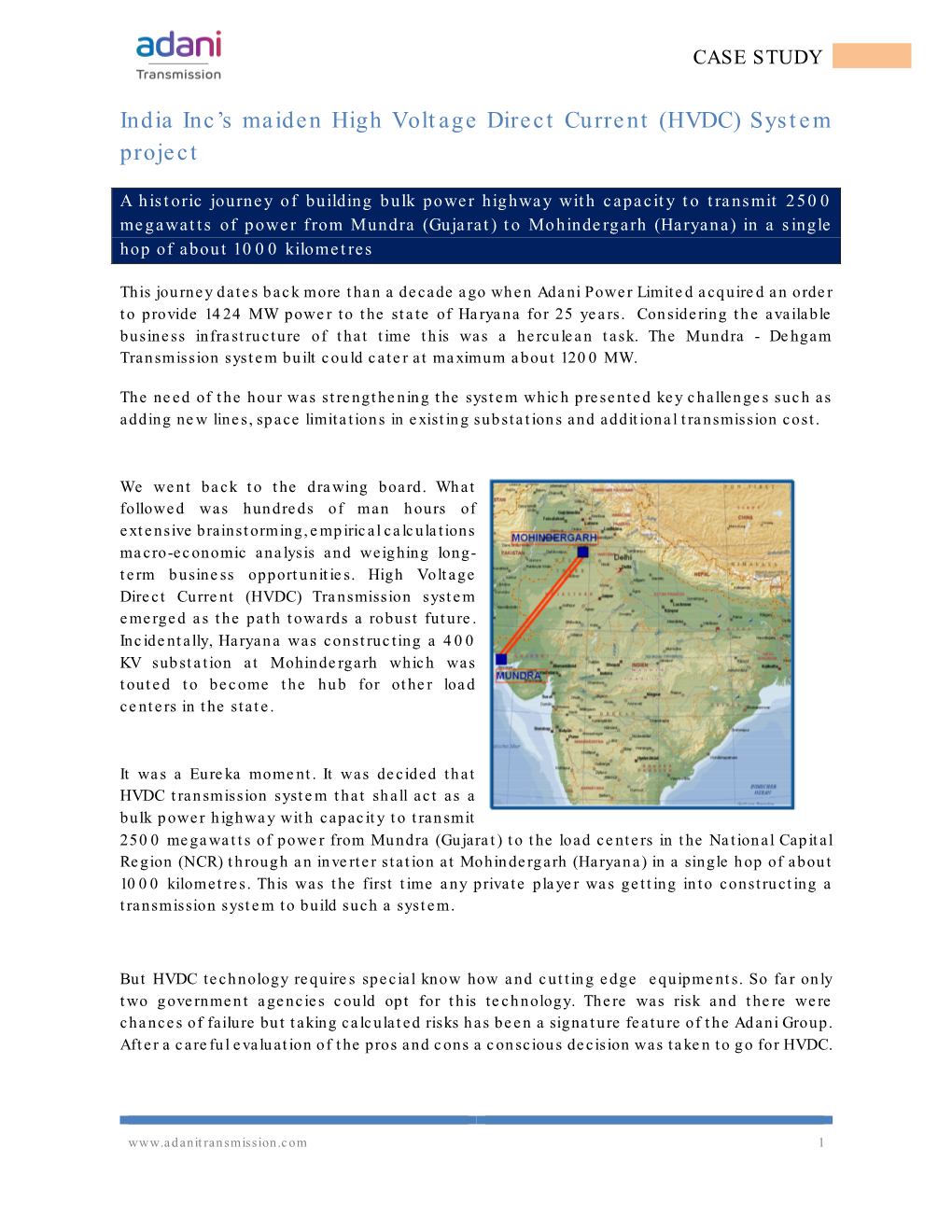 India Inc's Maiden High Voltage Direct Current (HVDC) System Project