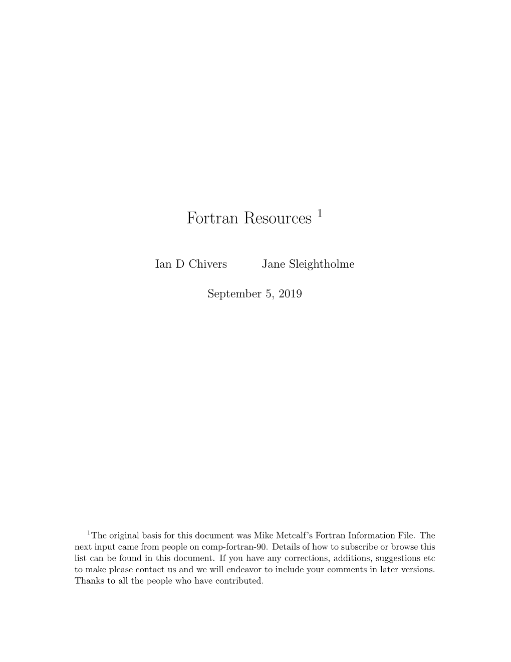 Fortran Resources 1