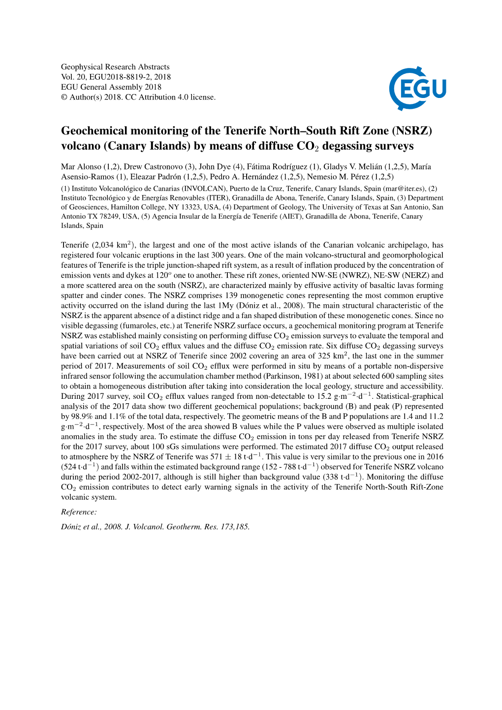 Geochemical Monitoring of the Tenerife North–South Rift Zone (NSRZ) Volcano (Canary Islands) by Means of Diffuse CO2 Degassing Surveys