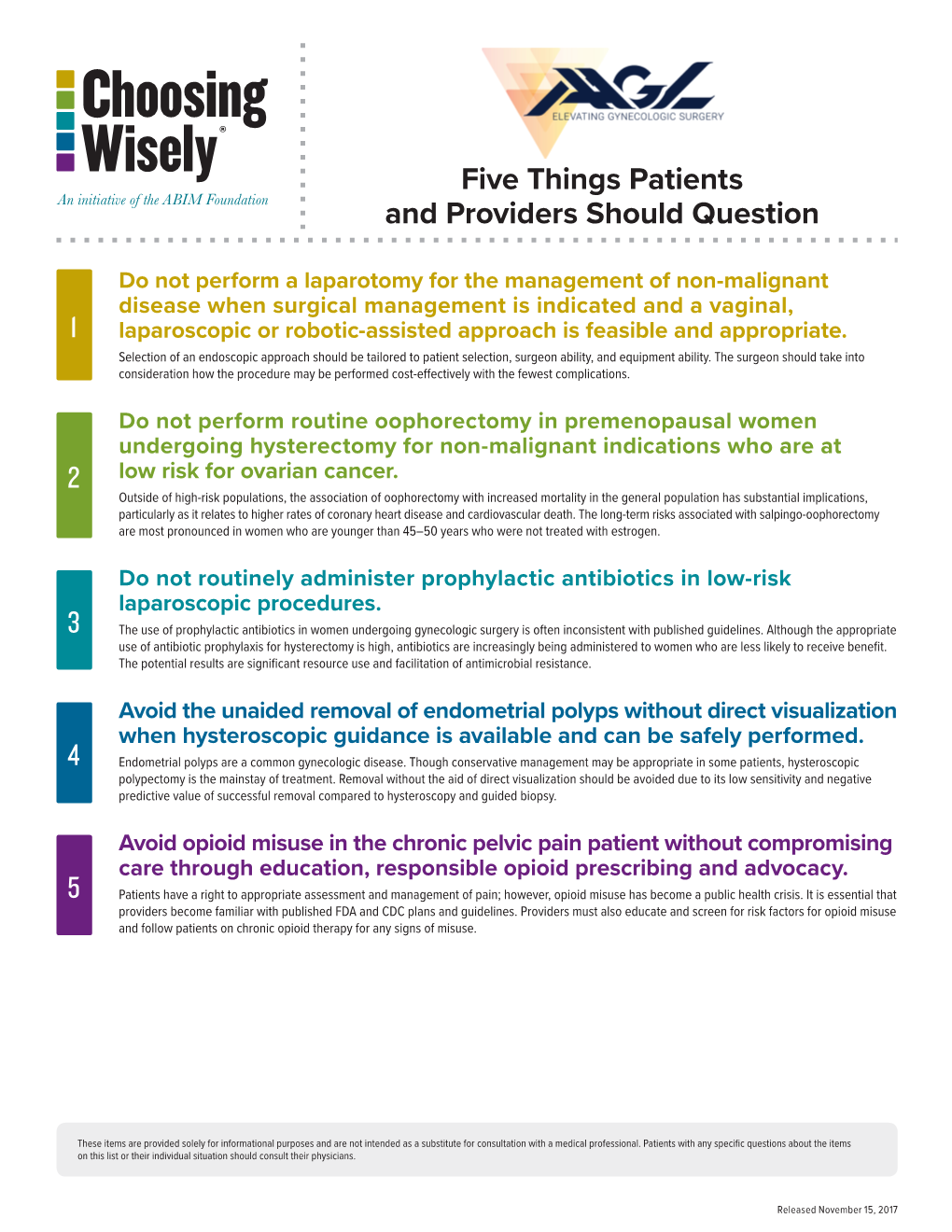 3 1 2 5 4 Five Things Patients and Providers Should Question