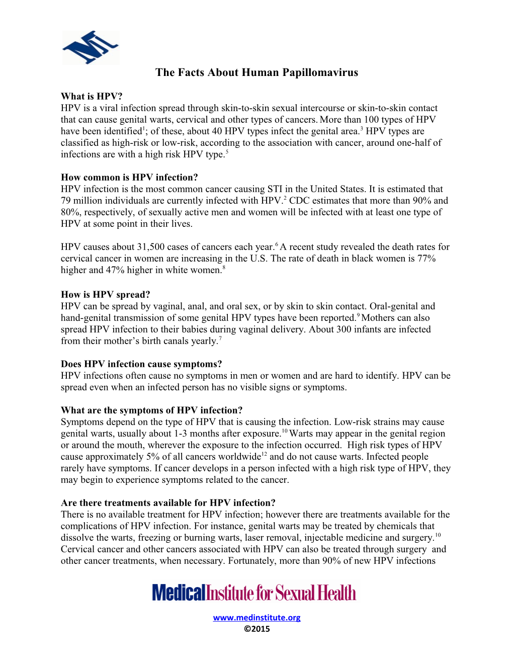 The Facts About Human Papillomavirus