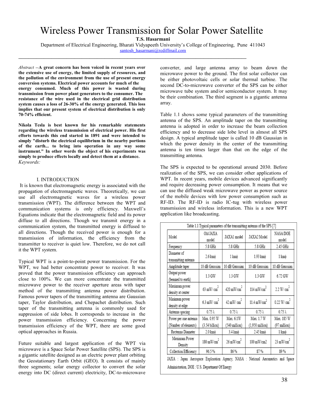 Wireless Power Transmission for Solar Power Satellite (SPS)