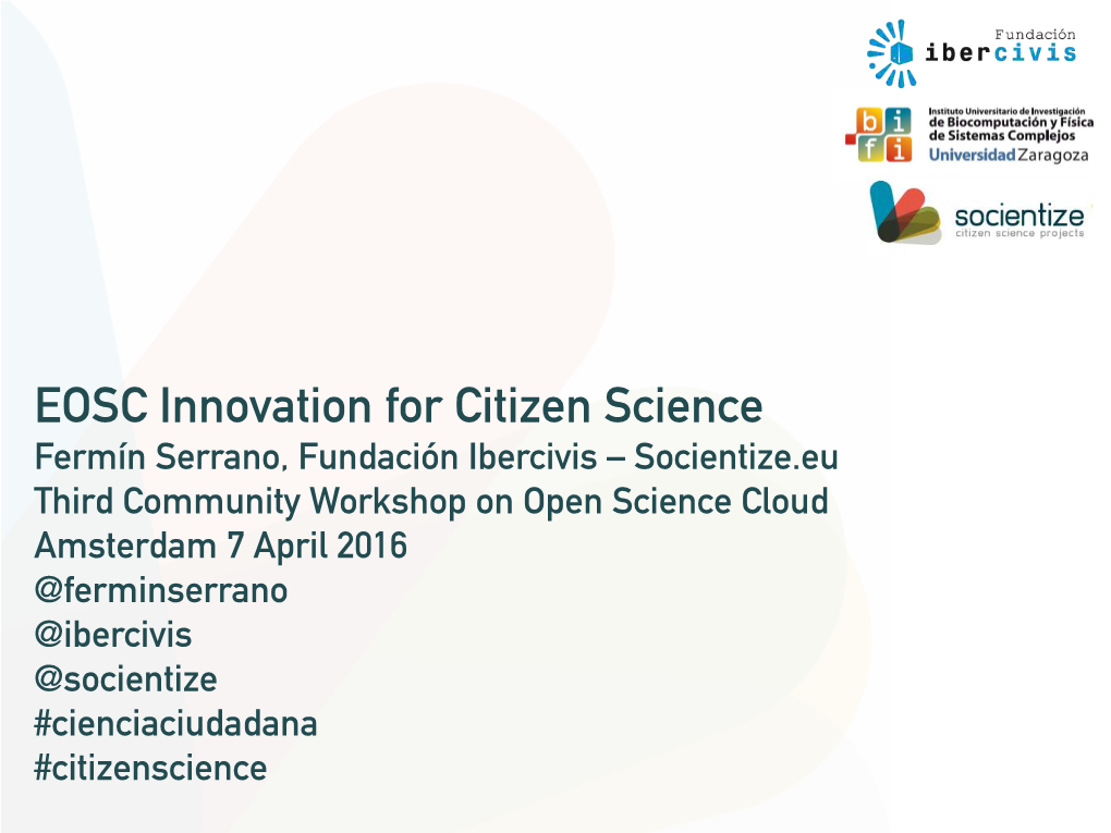 EOSC Innovation for Citizen Science