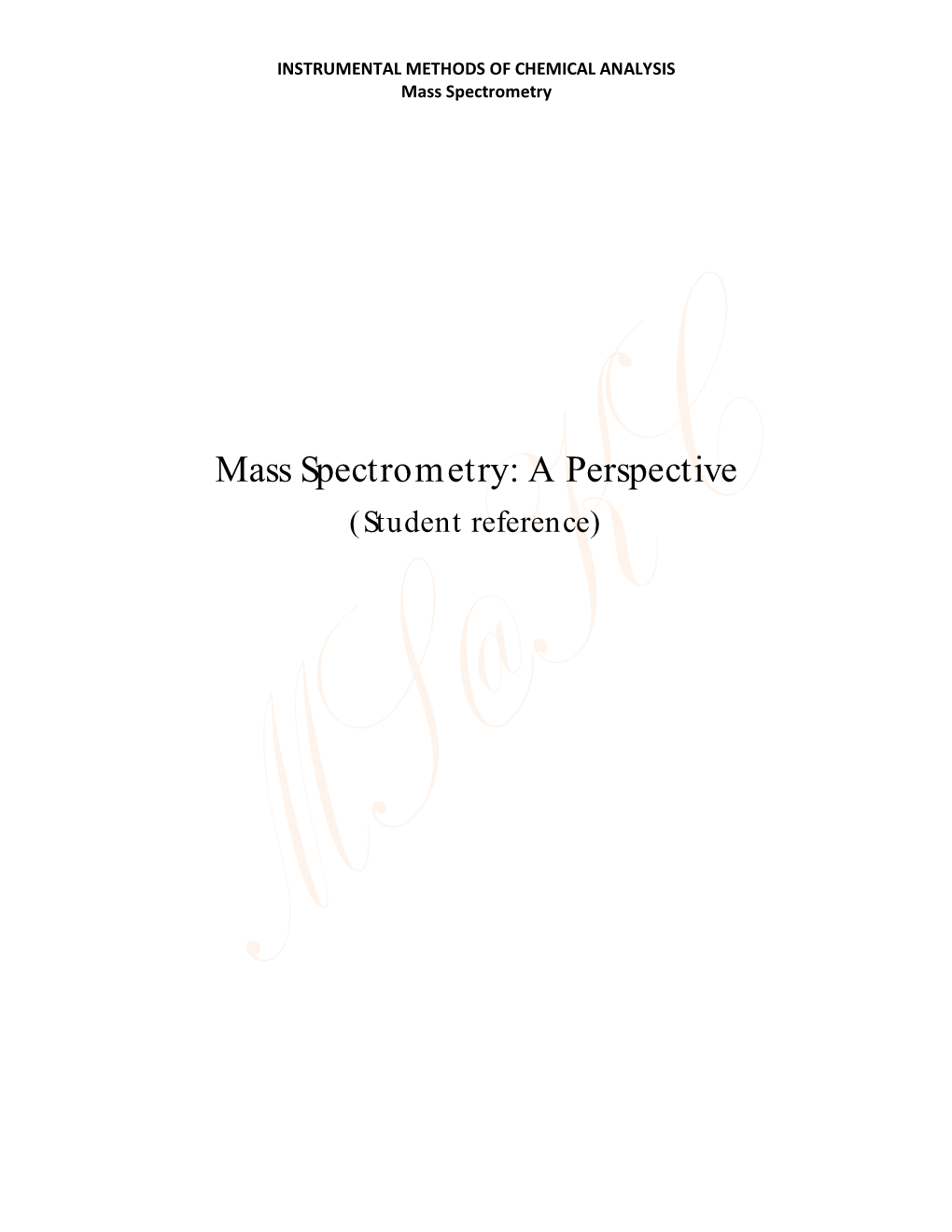 Mass Spectrometry