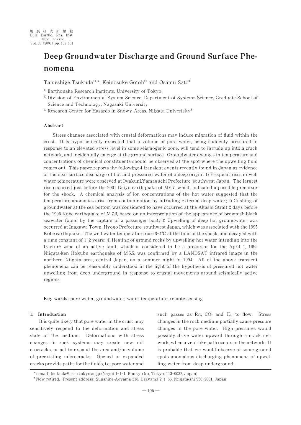 Deep Groundwater Discharge and Ground Surface Phe- Nomena