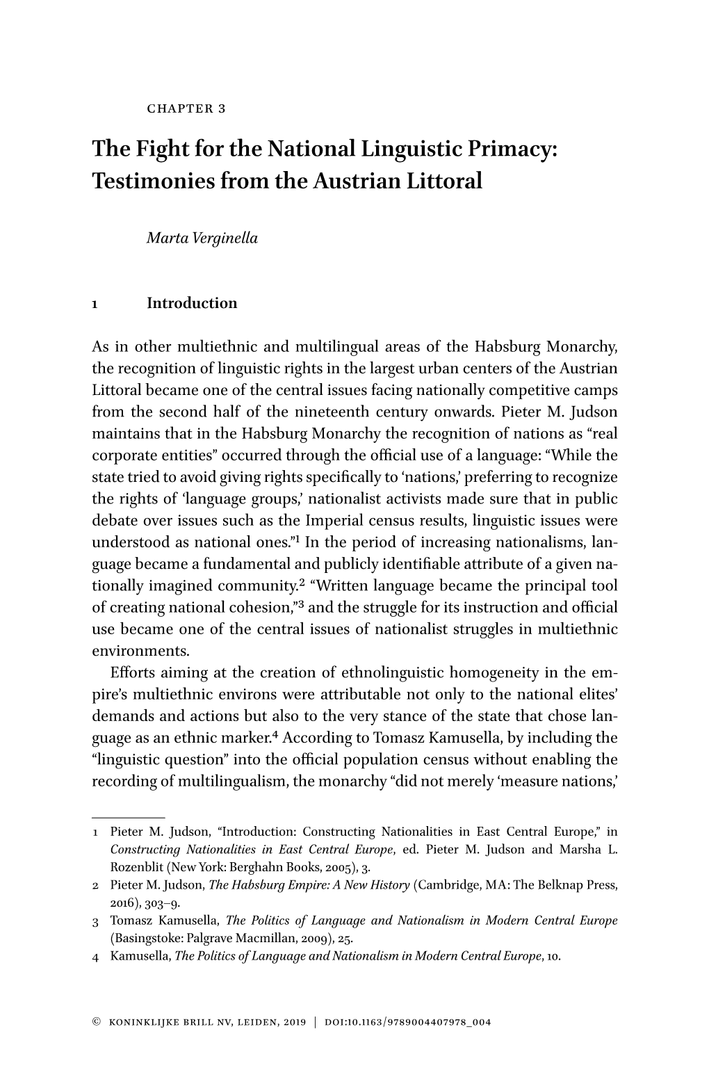 The Fight for the National Linguistic Primacy: Testimonies from the Austrian Littoral