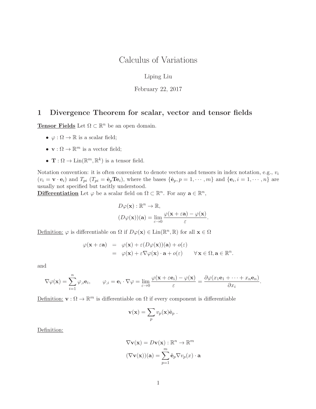 Calculus of Variations