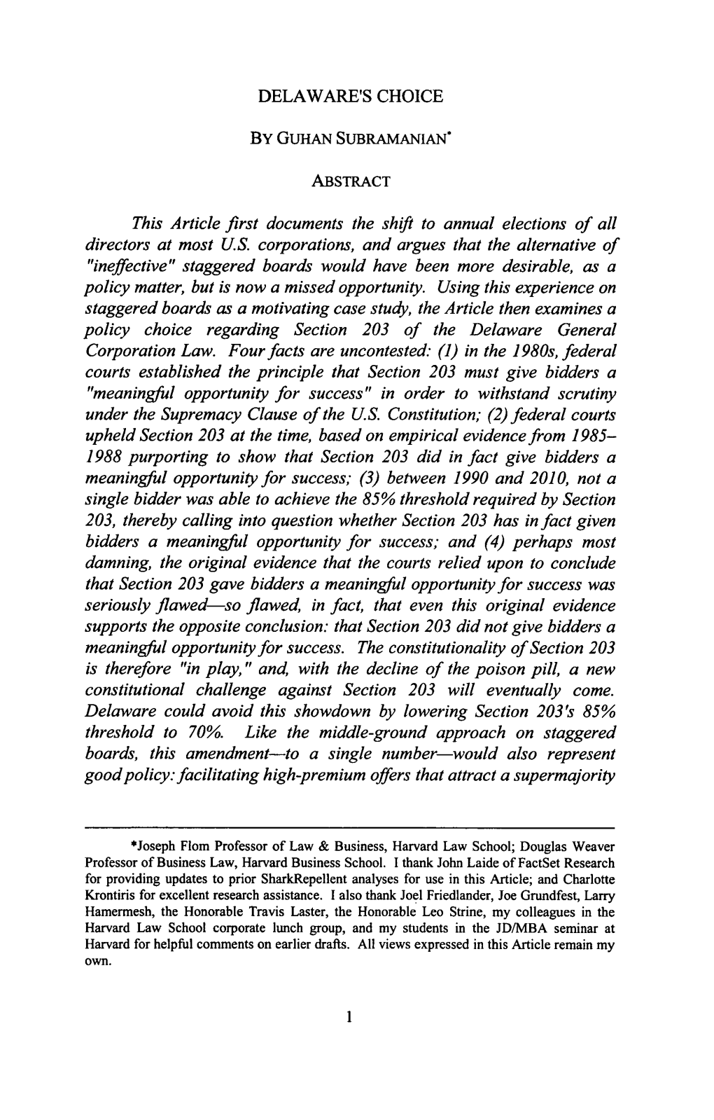 This Article First Documents the Shift to Annual Elections of All Directors at Most U.S