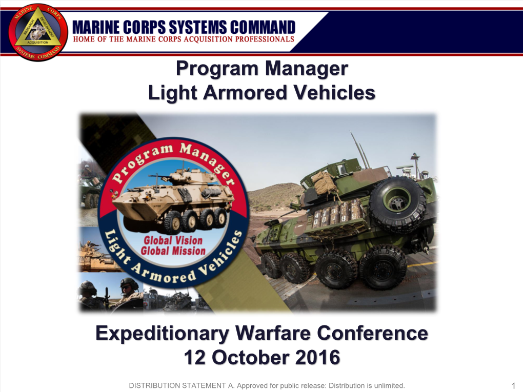 Program Manager Light Armored Vehicles Expeditionary Warfare