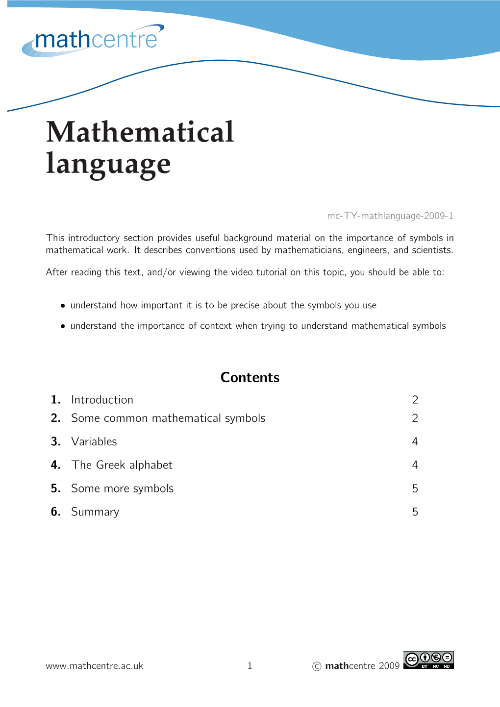 Mathematical Language