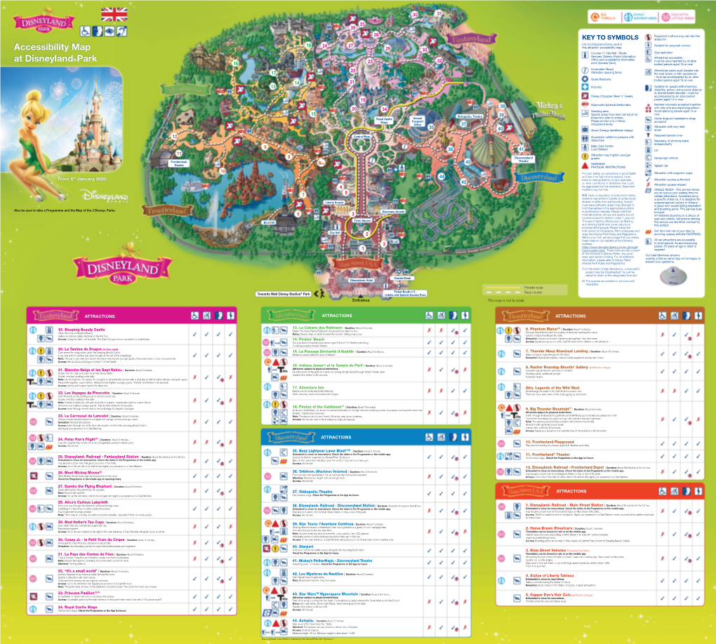 Accessibility Map at Disneyland®Park