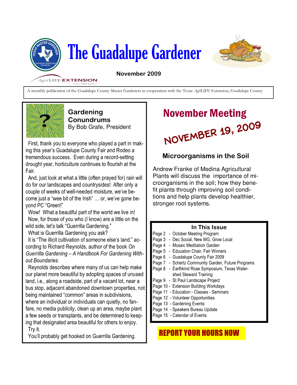 Nov09 Newsletter