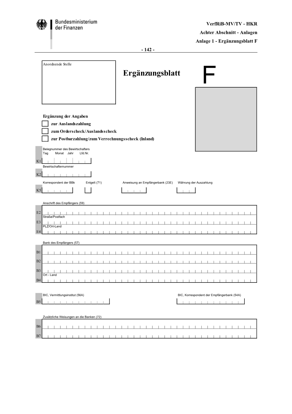 Ergänzungsblatt F - 142