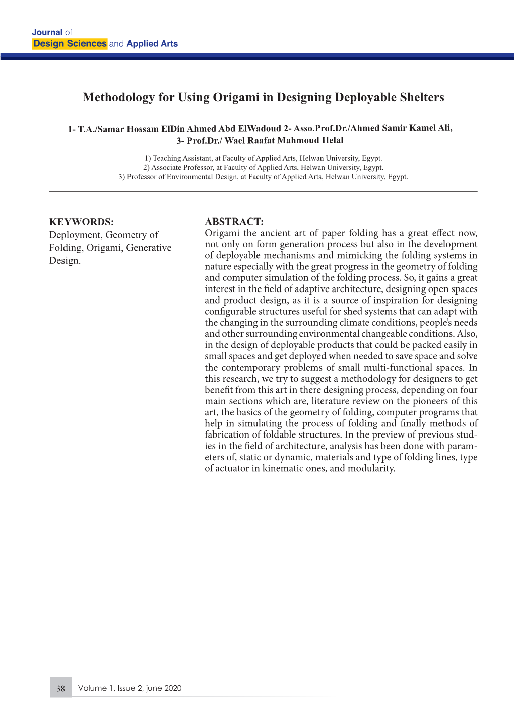 Methodology for Using Origami in Designing Deployable Shelters