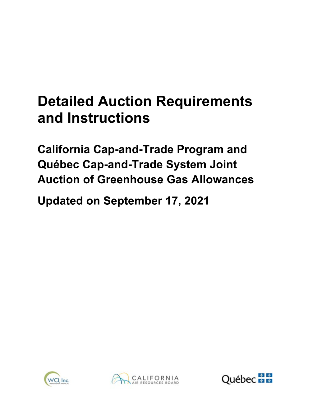 Detailed Auction Requirements and Instructions