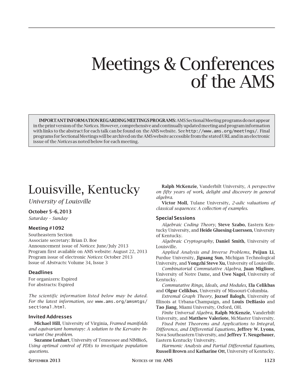 Meetings & Conferences of The