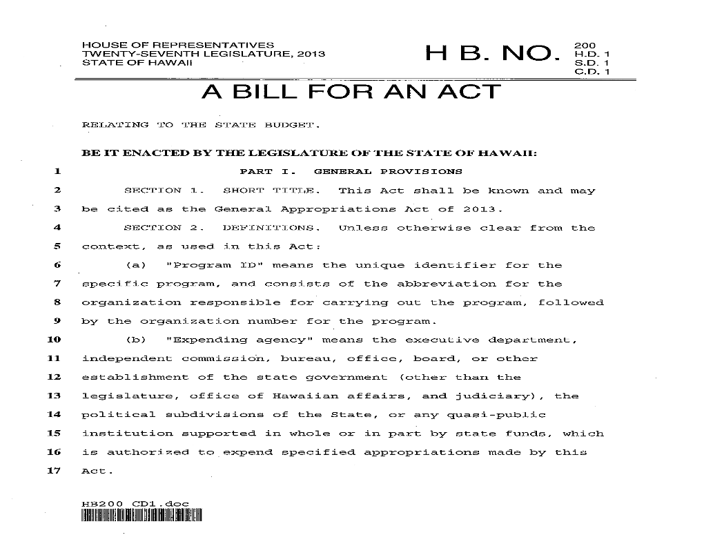 A Bill for an Act