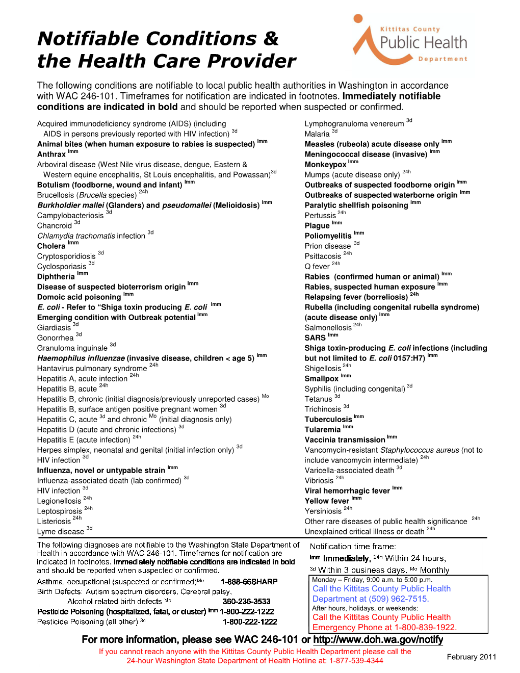 Notifiable Conditions & the Health Care Provider