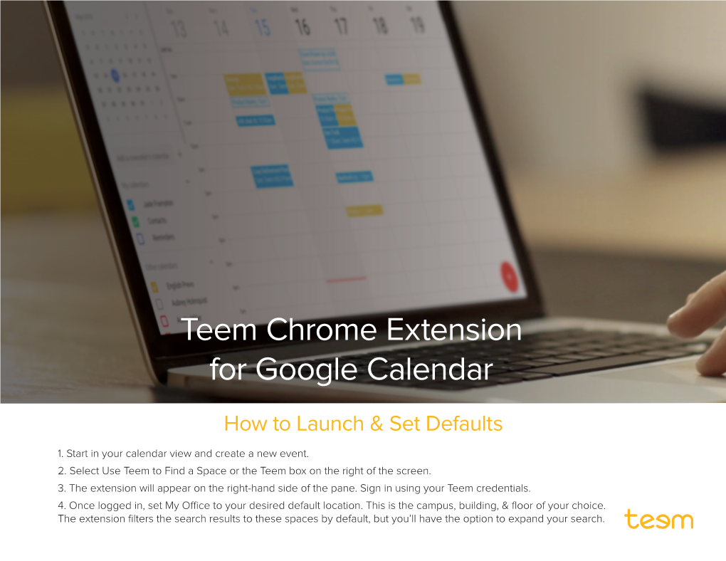 Teem Chrome Extension for Google Calendar