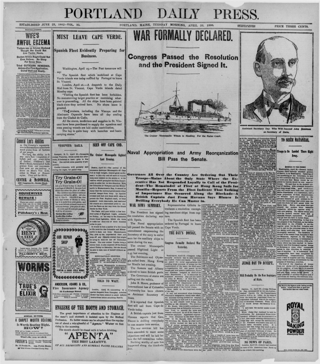 Portland Daily Press: April 26, 1898