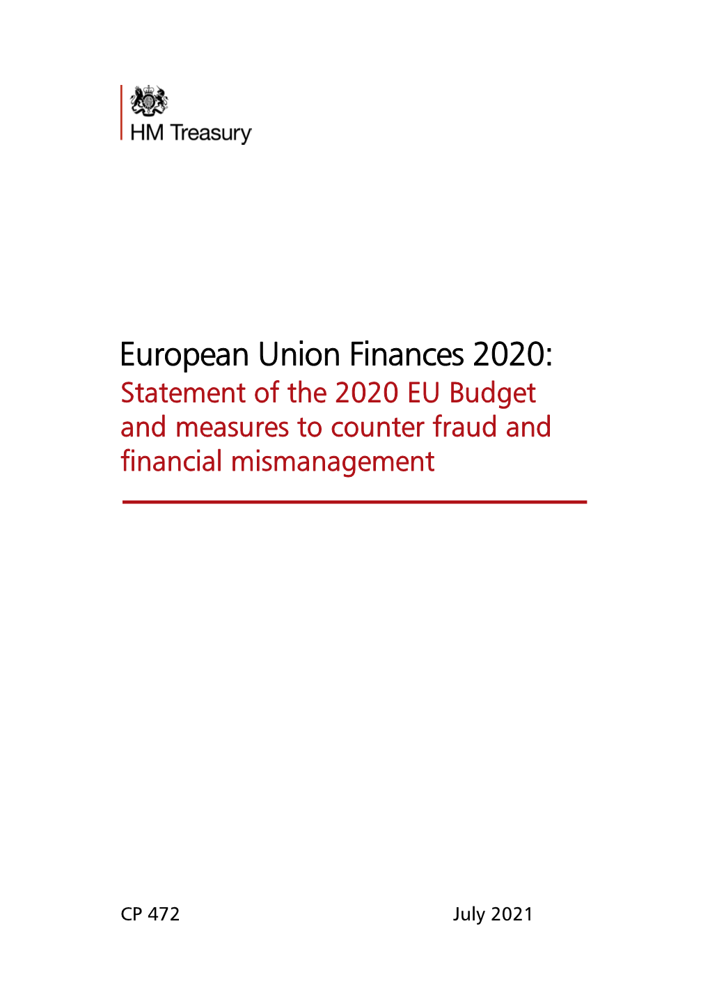 European Union Finances Statement 2020
