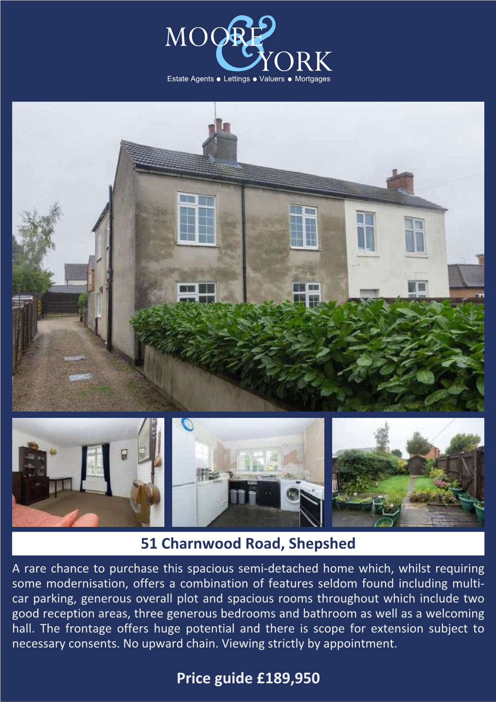 Price Guide £189,950 51 Charnwood Road, Shepshed