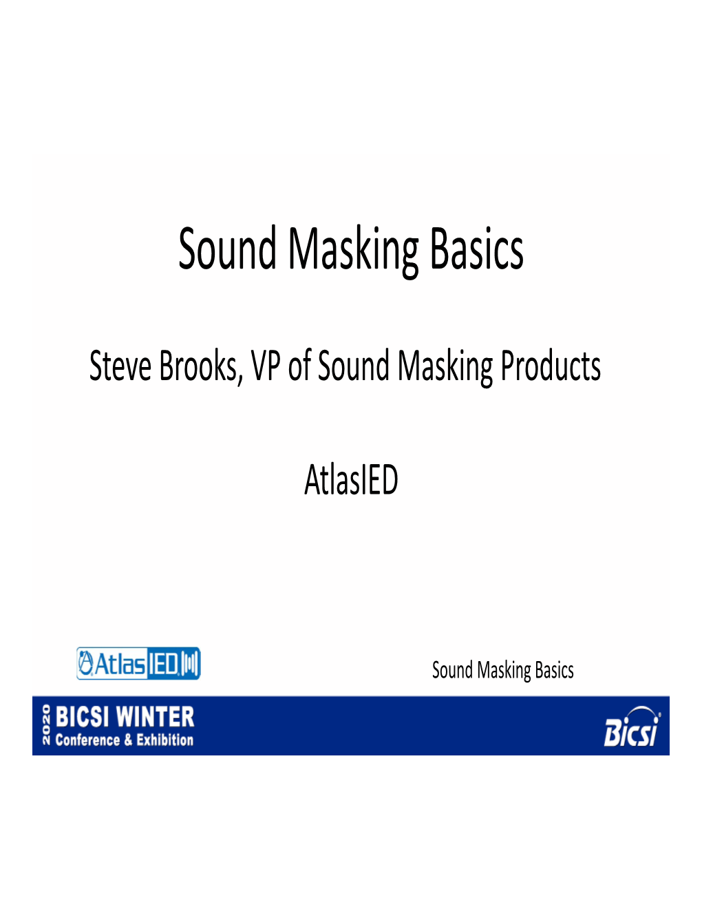 Sound Masking Basics