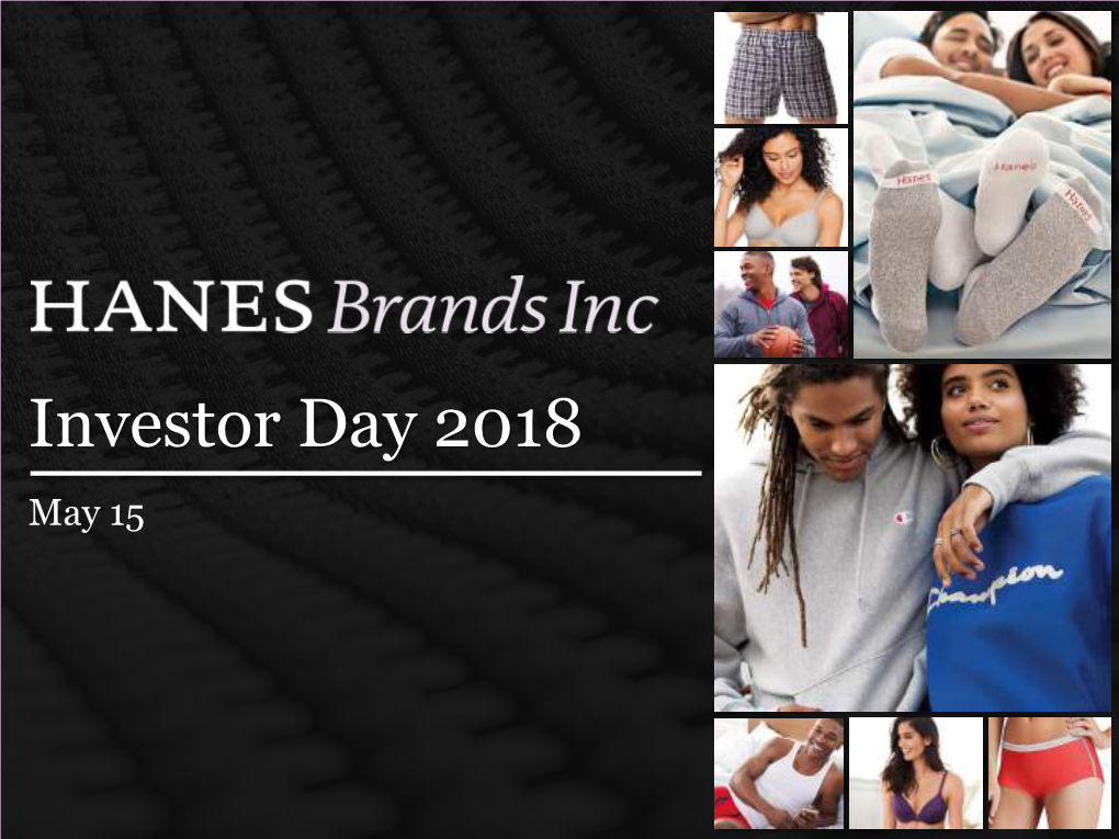 Investor Day 2018 May 15 Safe Harbor