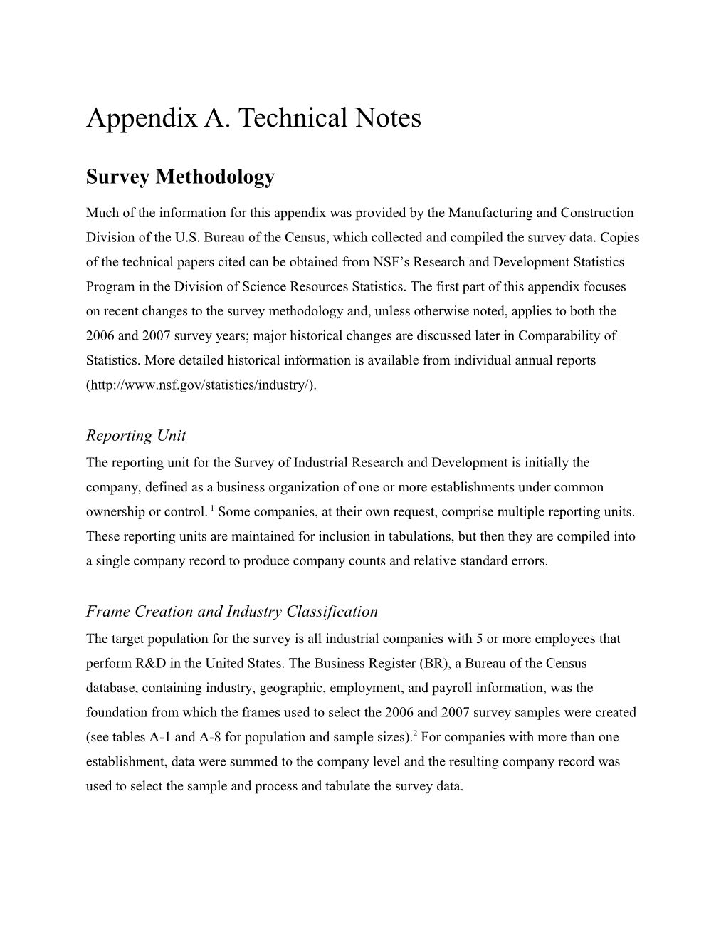 Appendix A. Technical Notes