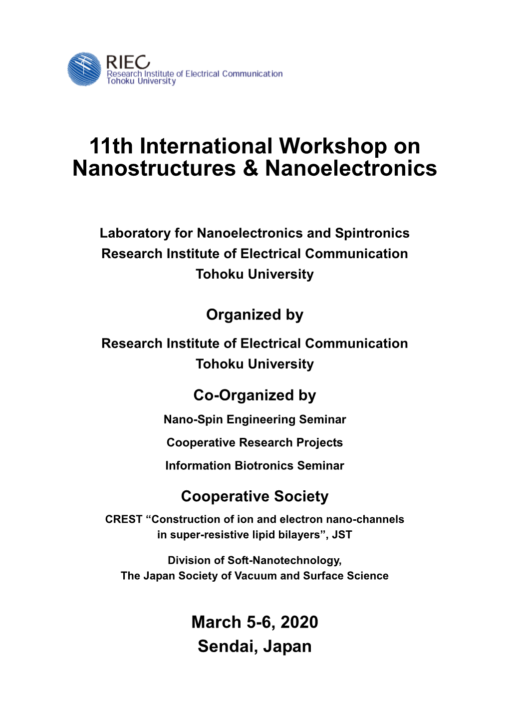 Program Committee Ayumi Hirano-Iwata, Tohoku Univ