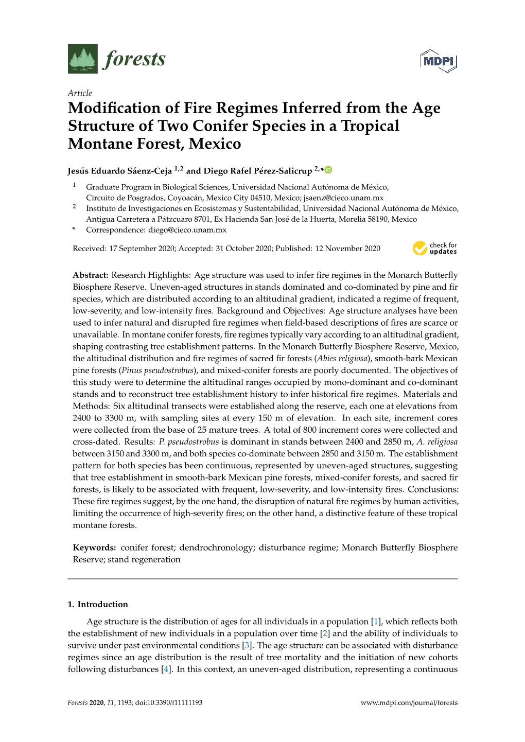 Modification of Fire Regimes Inferred from the Age Structure of Two