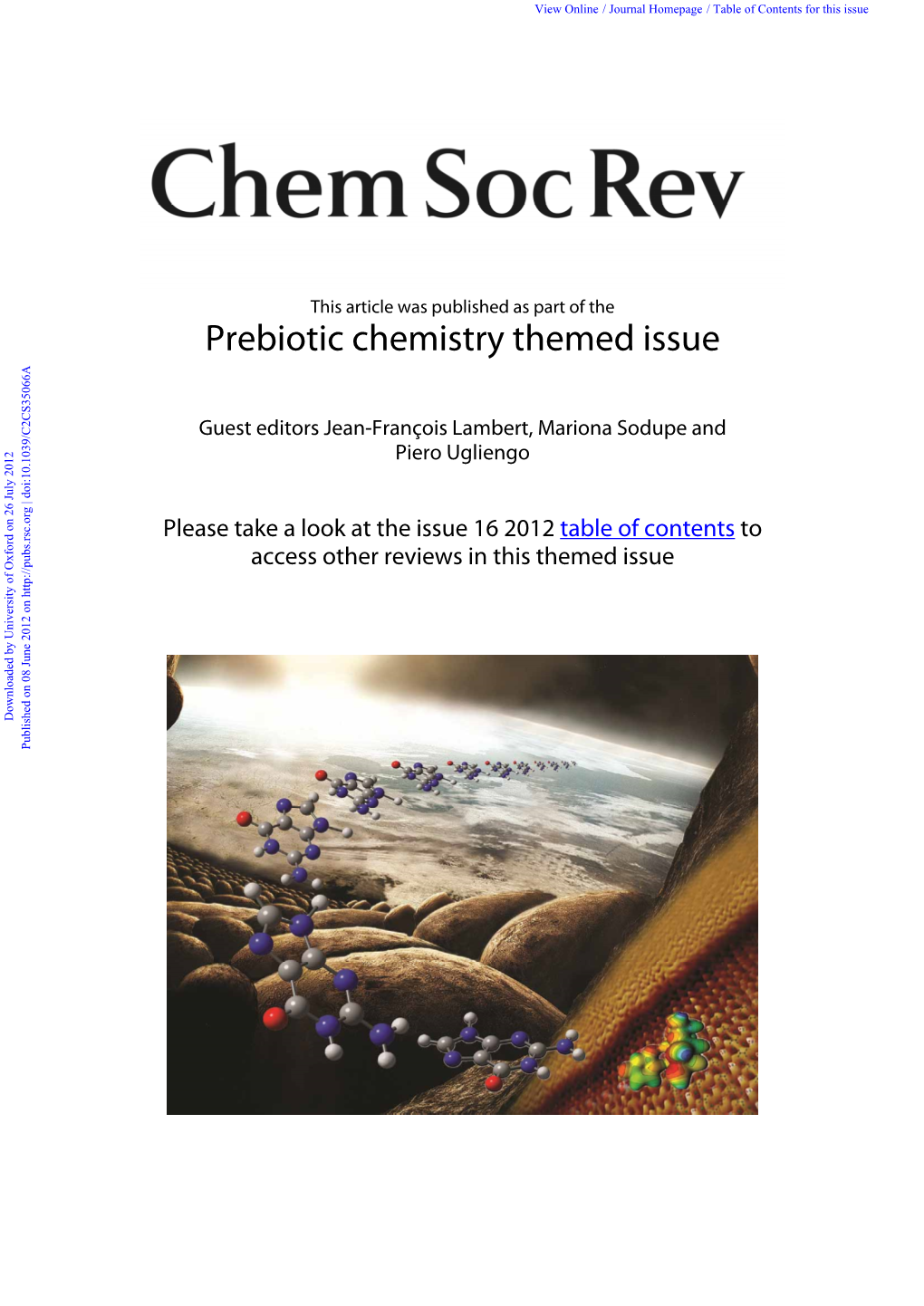 Prebiotic Chemistry Themed Issue