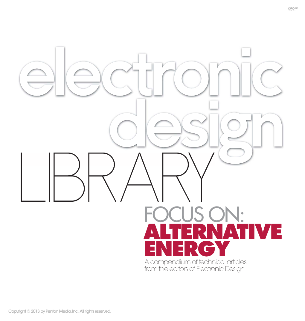 Alternative Energy Welcome to Electronic Design’S E-Book on Alternative Energy