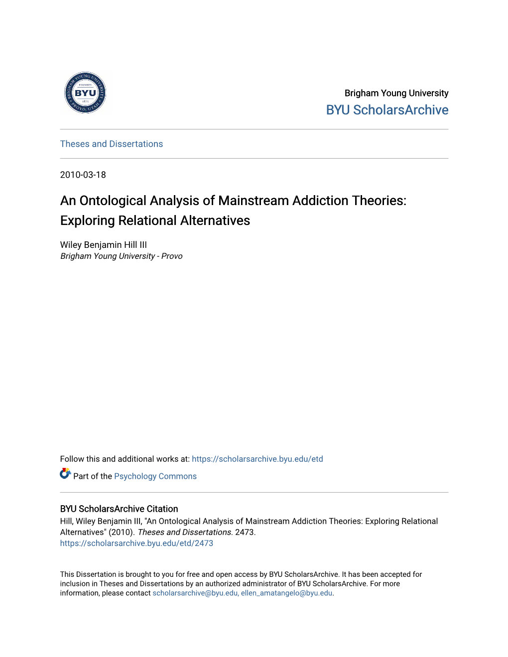 An Ontological Analysis of Mainstream Addiction Theories: Exploring Relational Alternatives