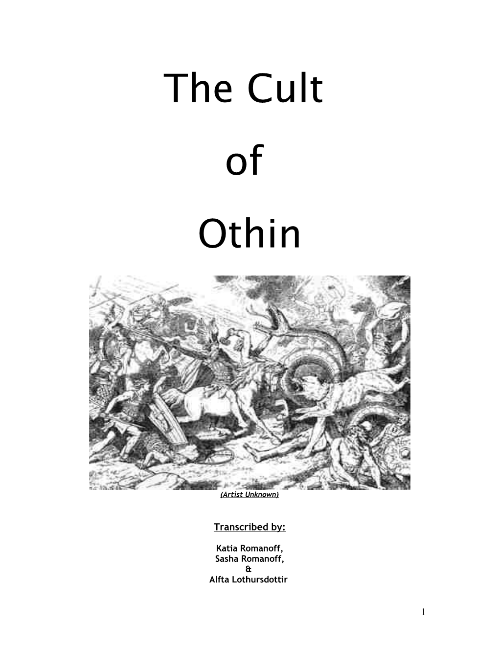 The Cult of Othin